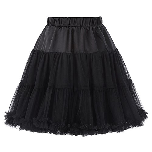 petticoat underskirt unterrock Crinoline Wedding bridal rockabilly petticoat schwarz Größe S-M BP226 - 