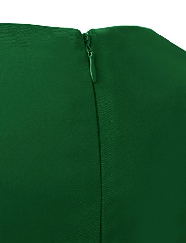 Dressystar Damen Vintage 50er Cap Sleeves Dot Einfarbig Rockabilly Swing Kleider S Armeegrün - 10