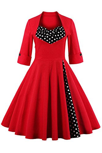 Babyonline Rockabilly 50er Polka Dots Punkte 1950er Kleid Petticoat Faltenrock L