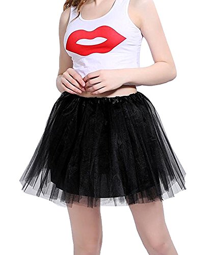 Mangotree Damen Tütü Minirock Organza Pettiskirt 3 Layers Petticoat Tanzkleid Unterrock