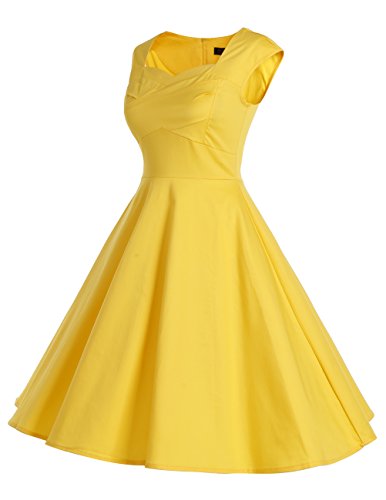 Dresstells 50er Retro Audrey Hepburn Schwingen Pinup Polka Dots Rockabilly Kleid Black 2XL - 3