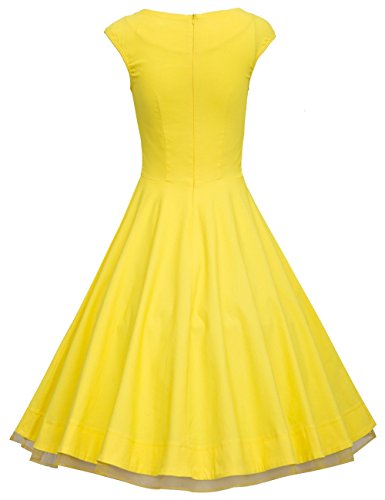 Dresstells 50er Retro Audrey Hepburn Schwingen Pinup Polka Dots Rockabilly Kleid Black 2XL - 2