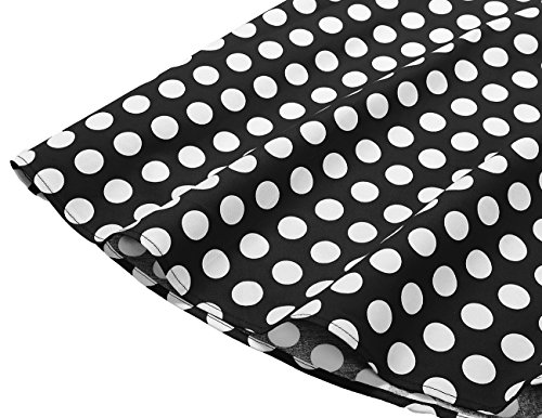 Dresstells Schultergurt 1950er Retro Schwingen Pinup Rockabilly Kleid Faltenrock Black White Dot XL - 6