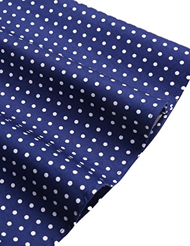 Dresstells Neckholder Rockabilly 50er Polka Dots Punkte 1950er Kleid Petticoat Faltenrock Navy White Dot S - 7