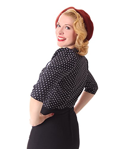 SugarShock Peppina Rockabilly 50s Pin Up retro Polka Dots Shirt 3/4 Arm Bluse - 