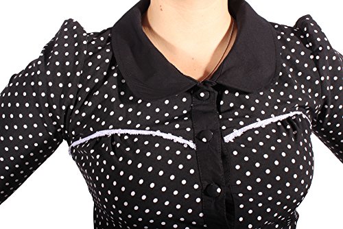 Fifties Polka Dots Rockabilly Puffarm Bubikragen Punkte 3/4arm Bluse S - 