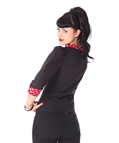 SugarShock Madita Rockabilly 50er Pin Up retro Polka Dots 3/4 Arm Bluse - 4