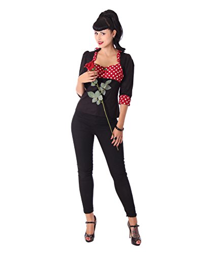 SugarShock Madita Rockabilly 50er Pin Up retro Polka Dots 3/4 Arm Bluse - 5