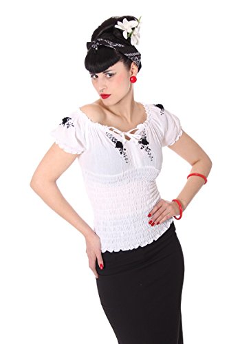 SugarShock Pin Up 40s retro Noelle Gypsy Carmen Blusenshirt Rockabilly Shirt - 2