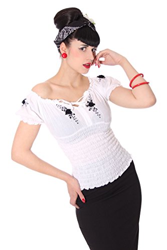 SugarShock Pin Up 40s retro Noelle Gypsy Carmen Blusenshirt Rockabilly Shirt - 3