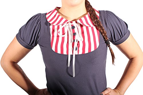 Puffärmel pin up Rockabilly Streifen Bluse kurzarm T-Shirt blau - 