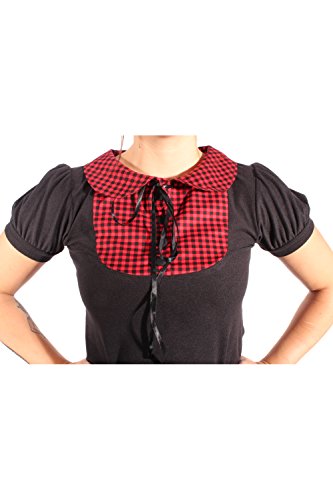 SugarShock Damen Bubikragen Puffärmel Gingham pin up Rockabilly Karo punk rock T-Shirt XL - 