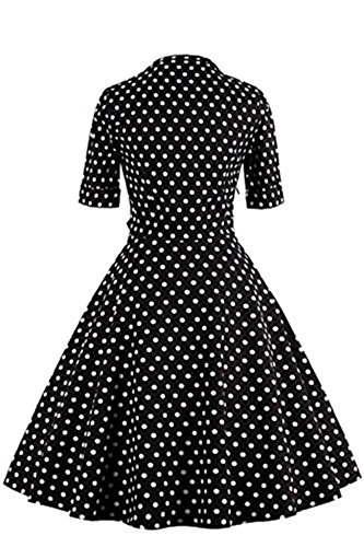 Tailloday Damen Vintage 1950er Jahre Polka Dots Swing Rockabilly Kleid Cocktailkleid XL - 