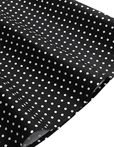 Dresstells Neckholder Rockabilly 50er Polka Dots Punkte 1950er Kleid Petticoat Faltenrock Black Small White Dot L - 5