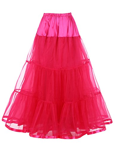 Dresstells Knöchellang Petticoat Reifrock Unterrock Underskirt Crinoline für Hochzeitskleider Rose L-XL