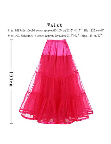 Dresstells Knöchellang Petticoat Reifrock Unterrock Underskirt Crinoline für Hochzeitskleider Rose L-XL - 4