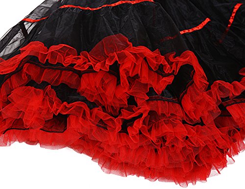 Dresstells 50s Petticoat Reifrock Unterrock Petticoat Underskirt Crinoline für Rockabilly Kleid White Black - 4