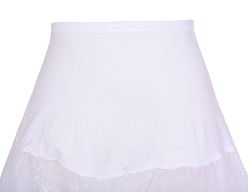 Dresstells 50s Petticoat Reifrock Unterrock Petticoat Underskirt Crinoline für Rockabilly Kleid White Black - 5