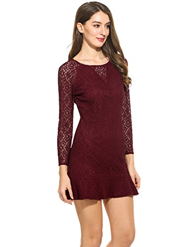 Damen Kleid Abendkleid Partykleid Cocktailkleid Brautjungfer Elegant Langarm Knielang Party Polyester - 3