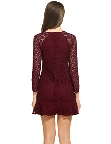 Damen Kleid Abendkleid Partykleid Cocktailkleid Brautjungfer Elegant Langarm Knielang Party Polyester - 4
