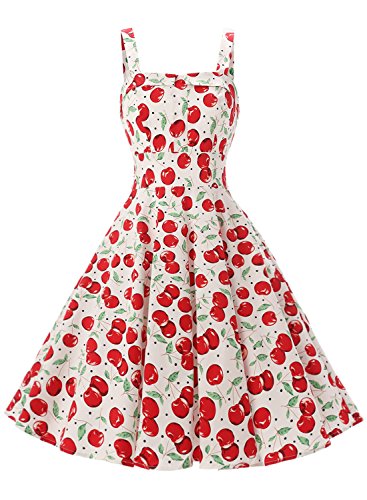 Rockabilly Vintage 50er Jahre Polka Dots Kleid knielang mit Faltenrock