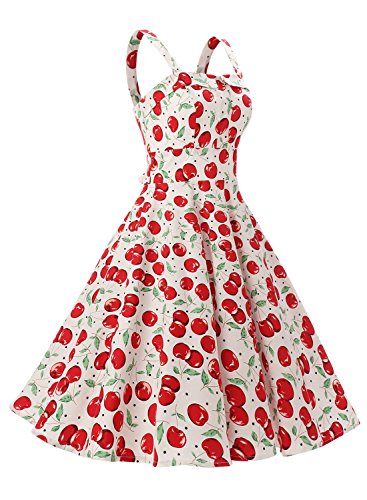 Rockabilly Vintage 50er Jahre Polka Dots Kleid knielang mit Faltenrock - 3