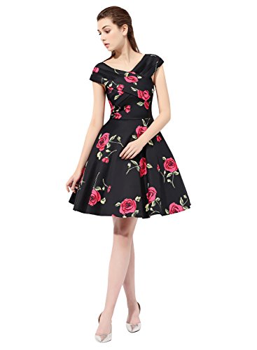 Find Dress 50er Jahre Vintage-Kleid Retro Audrey Hepburn Rockabilly Kleid FD10037 Medium -