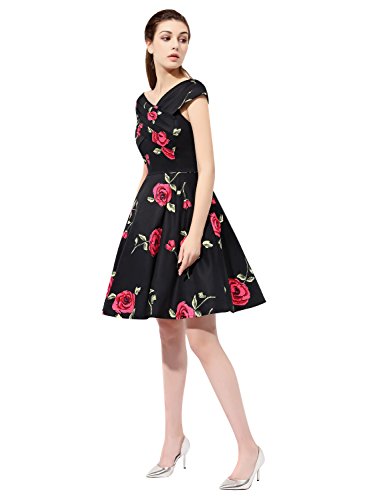 Find Dress 50er Jahre Vintage-Kleid Retro Audrey Hepburn Rockabilly Kleid FD10037 Medium -