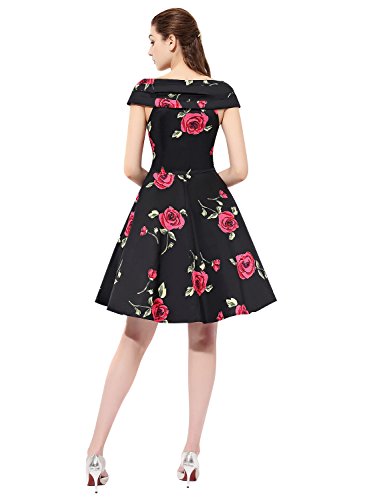 Find Dress 50er Jahre Vintage-Kleid Retro Audrey Hepburn Rockabilly Kleid FD10037 Medium -