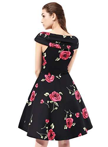Find Dress 50er Jahre Vintage-Kleid Retro Audrey Hepburn Rockabilly Kleid FD10037 Medium -