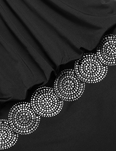 ANGVNS Damen Etuikleid Schulterfrei Cocktailkleid ärmellos Festliche Kleider Bodycon Kleid mit Strass - 