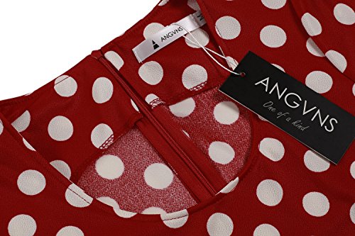 ANGVNS Damen Polka Dots Kleid Pencil Bleistift Kleid Cocktail Abendkleid knielang Ärmel - 