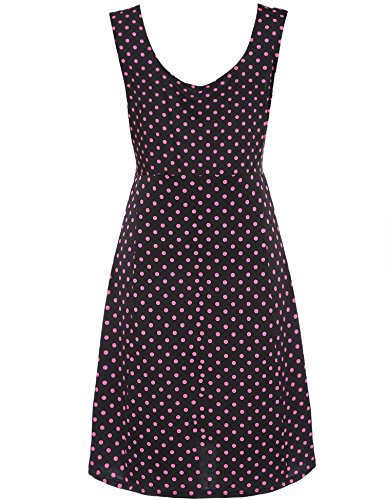 ANGVNS Damen V-Ausschnitt Wickelkleid 50er Vintage Kleid Polka Dots Sommerkleid Knielang - 