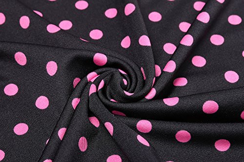 ANGVNS Damen V-Ausschnitt Wickelkleid 50er Vintage Kleid Polka Dots Sommerkleid Knielang - 