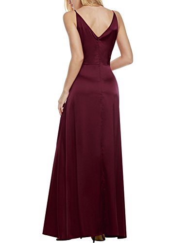 ANGVNS Damen Elegant Cocktailkleid V-Ausschnitt Rückenfrei Abendkleid Lang Party Ballkleid -