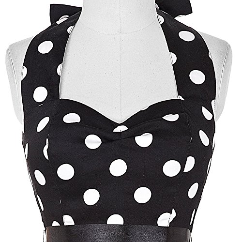 Damen Polka Dots Sommmerkleid Knielang Cocktailkleid - 6