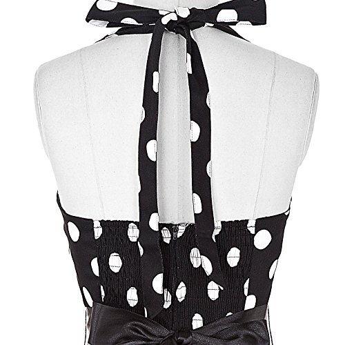 Damen Polka Dots Sommmerkleid Knielang Cocktailkleid - 7