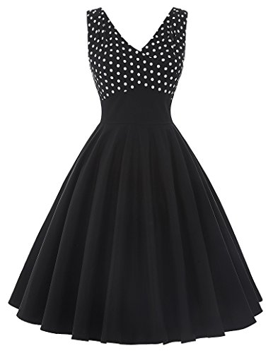 Partykleid 1950er Style Cocktailkleider Schwarz Kleid Sommer