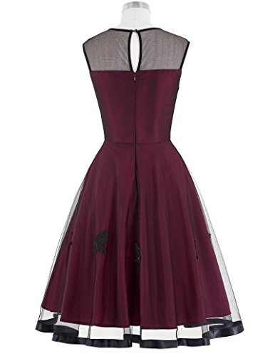 50s Knielang Rundausschnitt Sommerkleid petticoat Kleid Ohne Arm - 2