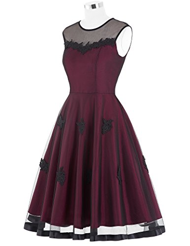 50s Knielang Rundausschnitt Sommerkleid petticoat Kleid Ohne Arm - 4