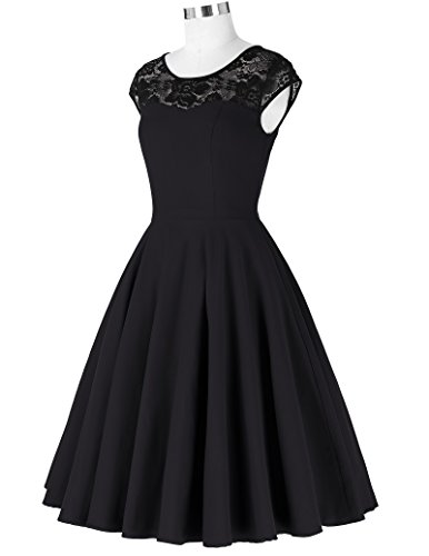 Festliche Kleider A-Linie Cocktailkleid Knielang Vintage Retro - 5