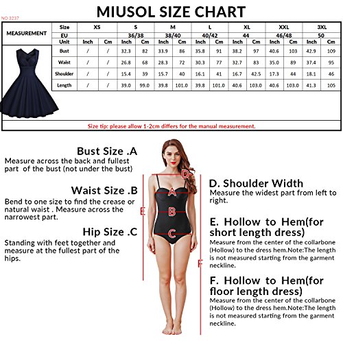 Miusol Damen Aermellos Sommerkleid 1950er Retro Cocktailkleid Petticoat Faltenrock Kleid Weinrot - 3