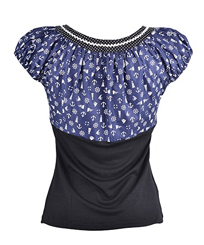 Küstenluder SYLVIA Sailor ANCHOR 50s Retro POLKA DOTS Bluse SHIRT Rockabilly - 