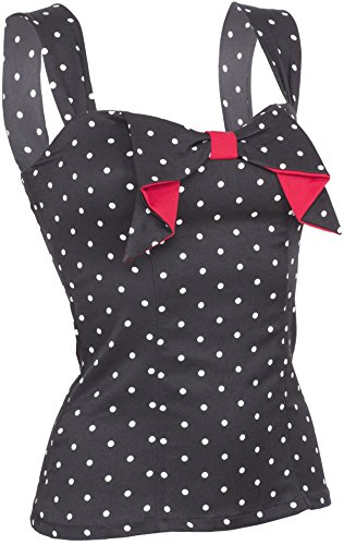 Küstenluder SANDIE 50s Punkte POLKA DOTS Bow Vintage Träger TOP Rockabilly - 3