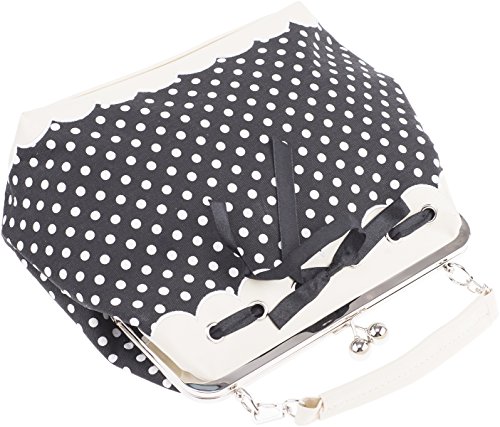 Küstenluder MAYA Vintage POLKA DOTS Punkte Kisslock Pin Up Handtasche Rockabill - 