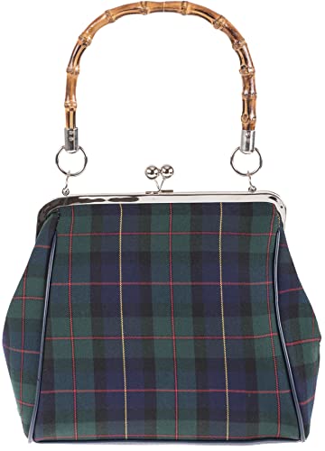 Küstenluder NERIAH 40s Bamboo TARTAN Karo Kisslock Pin Up Handtasche Rockabilly