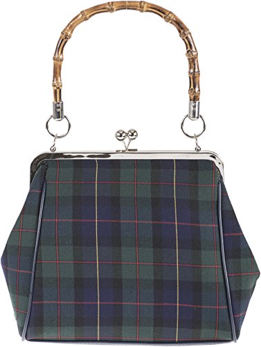 Küstenluder NERIAH 40s Bamboo TARTAN Karo Kisslock Pin Up Handtasche Rockabilly - 2