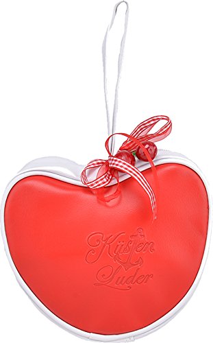 Cute KÜSTENLUDER Logo GINGHAM CHERRY Heart Bag - Rot Rockabilly KT299