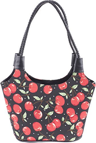 Küstenluder RIVA Kirschen CHERRY Punkte Kordel Vintage TASCHE Shopper Rockabill - 5