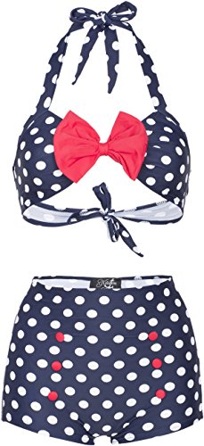 Küstenluder MADIE 50s RETRO Polka Dots PUNKTE Bow Pin Up BIKINI Set Rockabilly